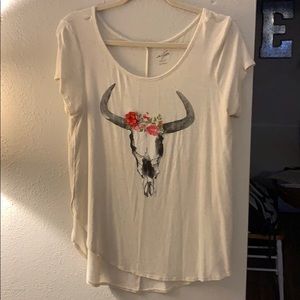 Skull with flower shirt